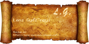 Lenz Gyöngyi névjegykártya